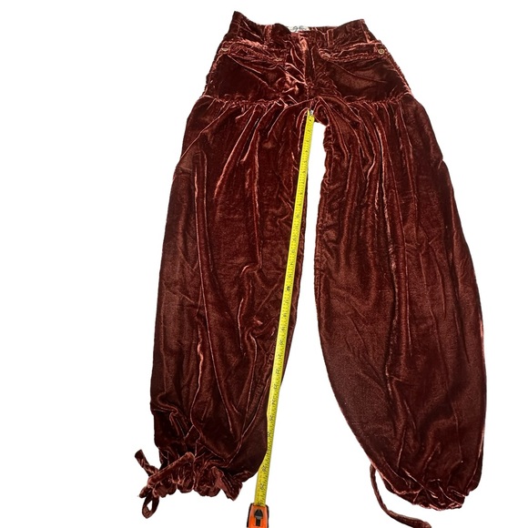 Last Chance NWOT Free People Lotus Crushed Velvet Balloon Pants in Rusty Wine 25 - Picture 11 of 16